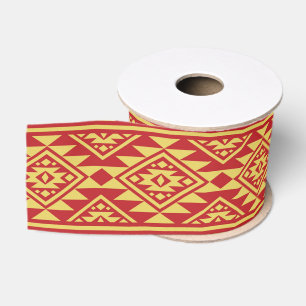 Inheems Amerikaanse Mexicaanse Stam Geometrisch Pa Grosgrain Lint