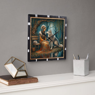 Inheems Indiaans bos: een moment van stilte Vierkante Klok