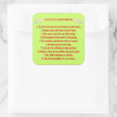 Inheemse 10 Geboden Vierkante Sticker (Tas)
