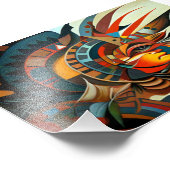 Inheemse Abstracte kunst, Indiaanse kunst Foto Afdruk (Hoek)