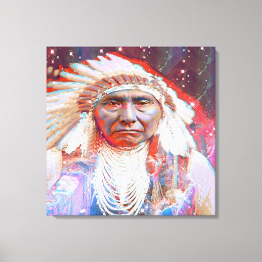 Inheemse Amerikaan Crazy Horse Canvas Afdruk (Voorkant)