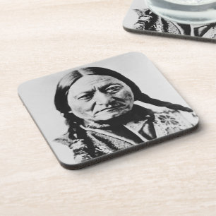 Inheemse Amerikaan: Lakota Zittende Stier Fort Buf Bier Onderzetter