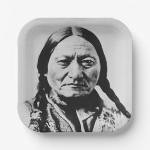Inheemse Amerikaan: Lakota Zittende Stier Fort Buf Papieren Bordje