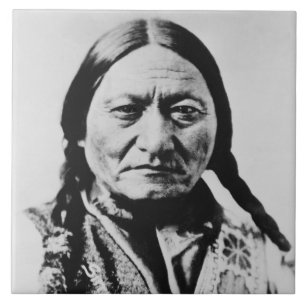 Inheemse Amerikaan: Lakota Zittende Stier Fort Buf Tegeltje