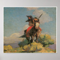 Inheemse Amerikaan Wilde Crow 1896 Art Poster