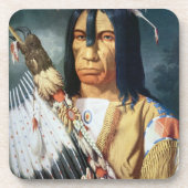 Inheemse Amerikaans hoofd van het Canadese volk Bier Onderzetter (Voorkant)