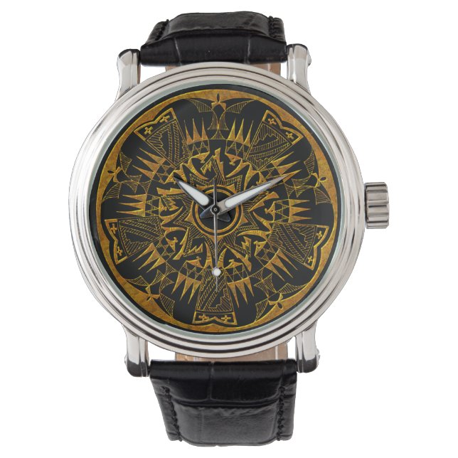 Inheemse Amerikaanse 1 Horloge- & Nummeropties Horloge (Voorkant)