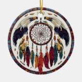 Inheemse Amerikaanse Adelaar Dream Catcher Feather Keramisch Ornament (Voorkant)