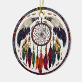 Inheemse Amerikaanse Adelaar Dream Catcher Feather Keramisch Ornament (Links)