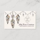Inheemse Amerikaanse Boho Feather ambachtslieden Visitekaartje (Voorkant)