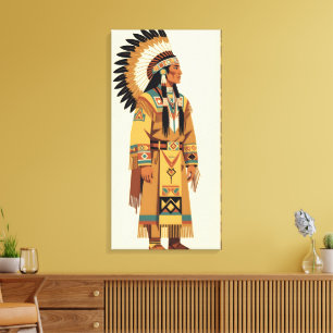 Inheemse Amerikaanse Chief Canvas Afdruk