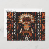 Inheemse Amerikaanse hoofdtooi etnische kunststam Briefkaart (Voorkant / Achterkant)