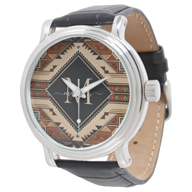 Inheemse Amerikaanse Indiaanse Cultuur Boho Stijl  Horloge (Gekanteld)