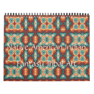 Inheemse Amerikaanse Indiaanse Stam Patroon Kunst Kalender