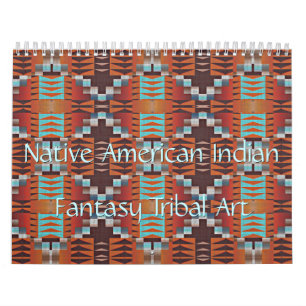 Inheemse Amerikaanse Indiaanse Stam Patroon Kunst Kalender