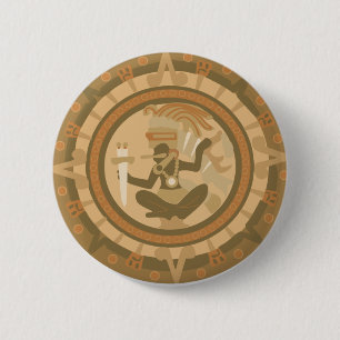 inheemse Amerikaanse indiaanse vormgeving Ronde Button 5,7 Cm