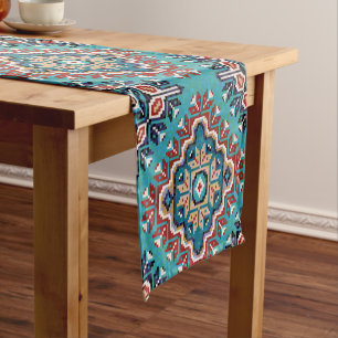 Inheemse Amerikaanse indianen Navajo Mosaic Patter Korte Tafelloper