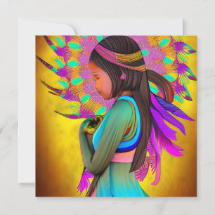 Inheemse Amerikaanse kleine meisjes AI-kunst