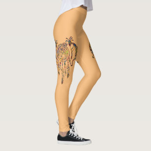 Inheemse Amerikaanse Kokopelli Walvis Dreamcatcher Leggings