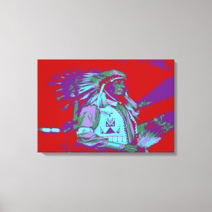 Inheemse Amerikaanse Pop Art Canvas Afdruk