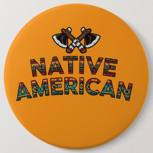 Inheemse Amerikaanse Tekstpatroon Ronde Button 6,0 Cm