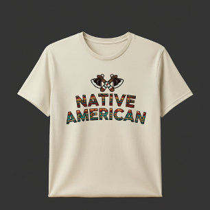 Inheemse Amerikaanse Tekstpatroon T-shirt