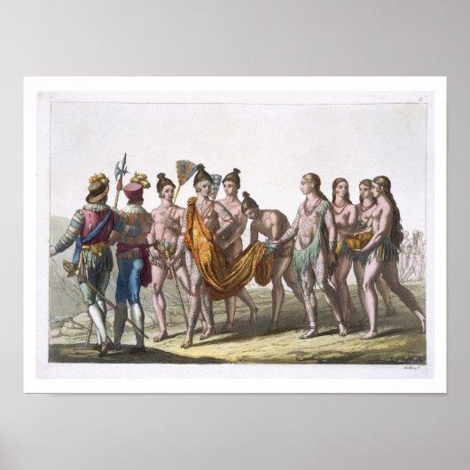 Inheemse Amerikaanse weduwen benaderen hun hoofd v Poster (Voorkant)