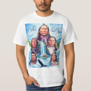 Inheemse Amerikanen Kleurrijk Schilderij Mannen Wi T-shirt