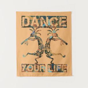 Inheemse Amerikanen Kokopelli - Dance Your Life 1 Wandkleed