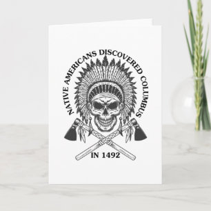 Inheemse Amerikanen Ontdekte Columbus in 1492 Gift Kaart