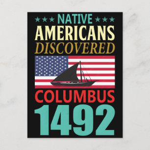 Inheemse Amerikanen ontdekten Columbus 1492 Feestdagenkaart