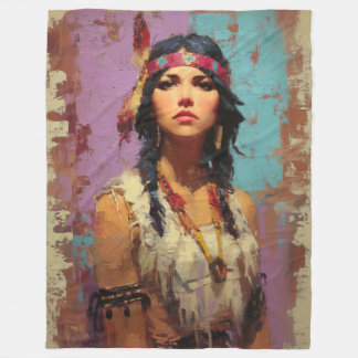 Inheemse Boho Kunst Worpdeken Fleece Deken