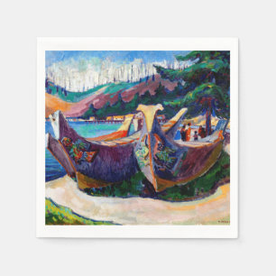Inheemse Canadese Emily Carr Painting War Canoes Servet