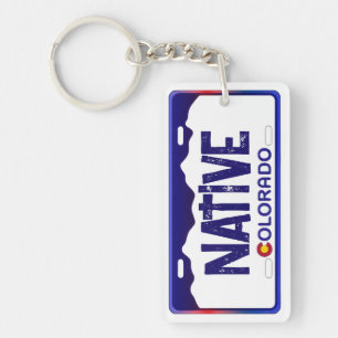 Inheemse Colorado blauw licentie bord sleutelhange Sleutelhanger