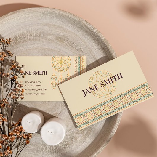  inheemse droomvanger boho chic monogram visitekaartje