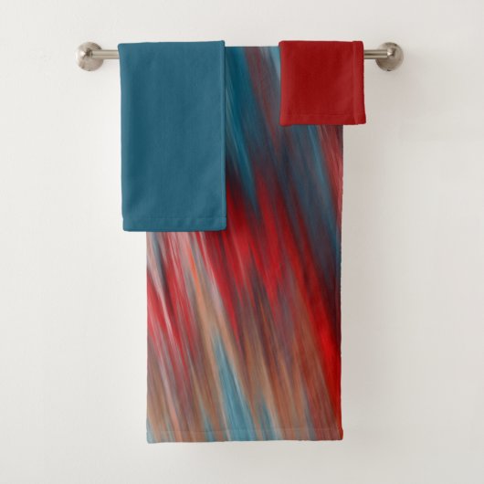 Inheemse Fire Turquoise en rood Bad Handdoek (Insitu)