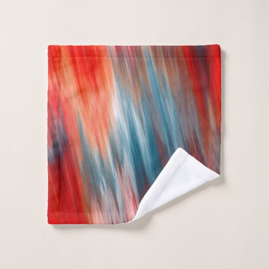 Inheemse Fire Turquoise en rood Bad Handdoek (Wasdoekje)