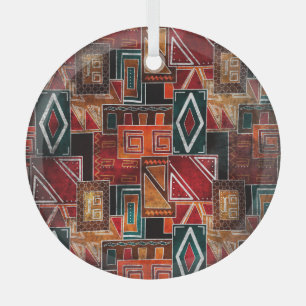 Inheemse folk, grunge sierachtergrond. glas ornament