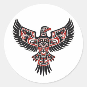Inheemse Haida in het noordwesten van de Stille Oc Ronde Sticker