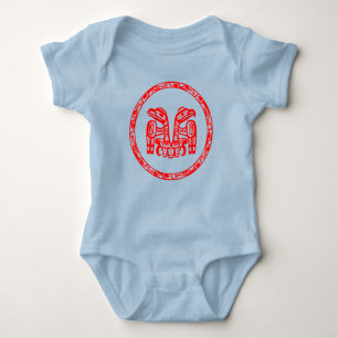 Inheemse Haida Pacific Northwest Dubbele Rode Adel Romper