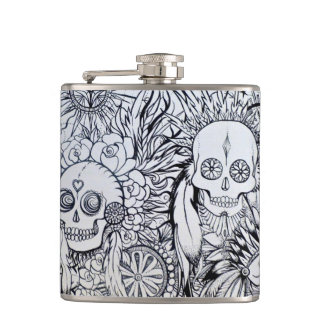 inheemse indiase schedelhip flask gift tattoo stij heupfles