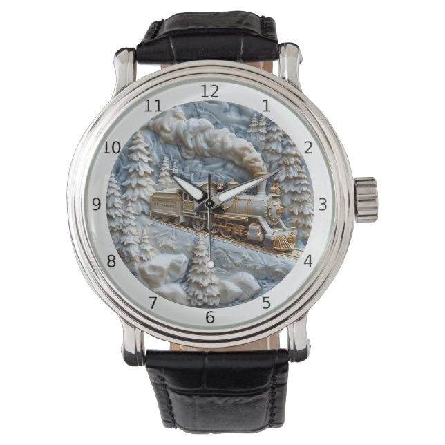 Inheemse Indiase treinkunst in een rustige scène Horloge (Voorkant)