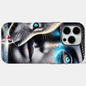 Inheemse krijger en wolf onder maanlicht Case-Mate iPhone case (Achterkant (horizontaal))