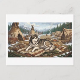 Inheemse Malamute Briefkaart