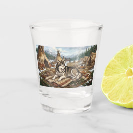 Inheemse Malamute Shot Glas