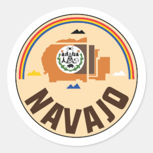 Inheemse navajo natievlag - grote zeehond ronde sticker