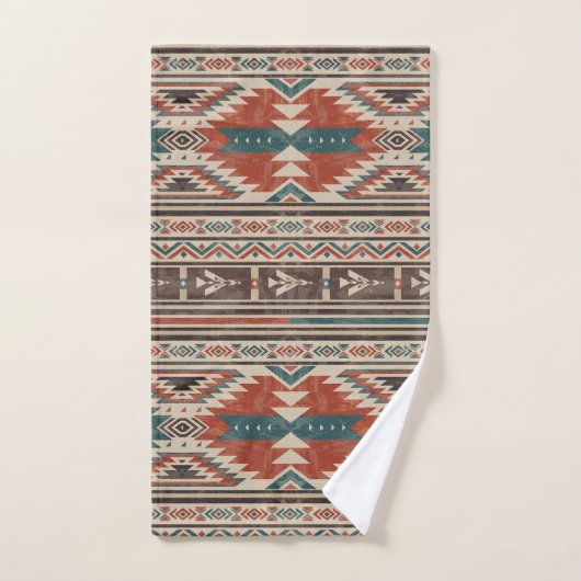 inheemse patroon amerikaanse stam indiaanse etnisc bad handdoek (Handdoek)