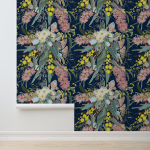 Inheemse Struik Blooms Royal Blue Behang