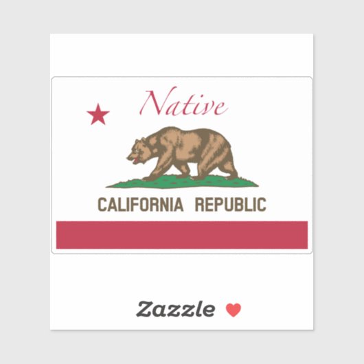 Inheemse vlag van Californië Sticker (Vel)