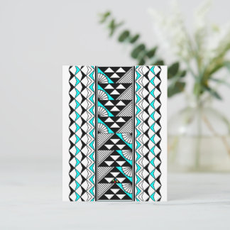 Inheemse zon en regen in turquoise notitiekaartje